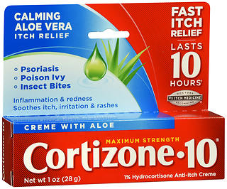 4x Pack - 1oz (28g) Max Strength Cortizone 10 1% Hydrocortisone Cream Aloe