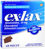 Ex-Lax Chocolated Stimulant Laxative, 48-Count Boxes (Pack of 3)