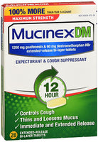 Mucinex DM 12 Hr Max Strength Expectorant & Cough Suppressant Tablets (28 Ct)