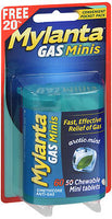 Mylanta Gas Mini Chewable Tablets, Arctic Mint 50 Count (4 Pack)