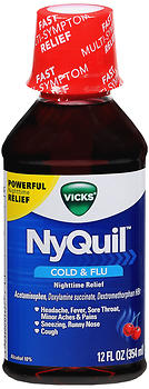 NyQuil Cough Nighttime Relief Cherry Flavor (Pack of 2)