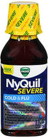 VICKS NYQUIL SEVERE COLD & FLU NIGHTTIME LIQUID BERRY FLAVOR, 8 OZ
