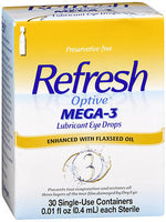 Refresh Optive Mega 3 Lubricant Drops, 30 CT