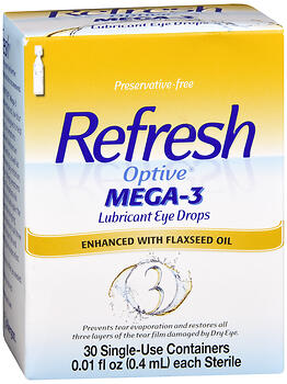 Refresh Optive Mega 3 Lubricant Drops, 30 CT