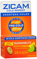 Homeopathic Zicam Cold Remedy RapidMelts - Lemon-Lime Flavor with Echinacea, 25 Ct