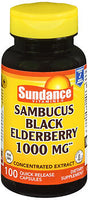 SUNDANCE VITAMINS SAMBUCUS BLACK ELDERBERRY 1000 MG QUICK RELEASE CAPSULES 100ct
