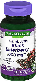 NATURE'S TRUTH SAMBUCUS BLACK ELDERBERRY 1000 MG QUICK RELEASE CAPSULES 100ct
