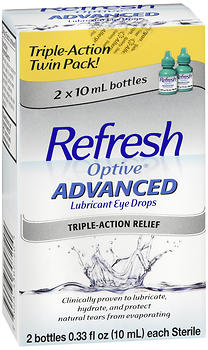 REFRESH OPTIVE ADVANCED LUBRICANT EYE DROPS 2x10mL