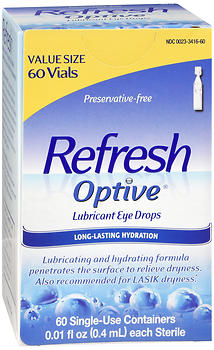 REFRESH OPTIVE LUBRICANT EYE DROPS SINGLE-USE CONTAINERS 60ct