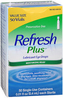 REFRESH PLUS LUBRICANT EYE DROPS SINGLE-USE CONTAINERS 50cnt