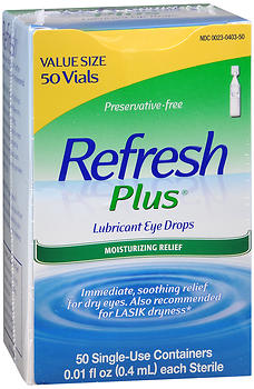 REFRESH PLUS LUBRICANT EYE DROPS SINGLE-USE CONTAINERS 50cnt