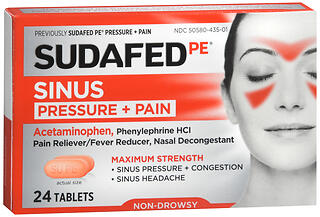 SUDAFED PE SINUS PRESSURE + PAIN TABLETS 24ct
