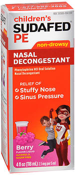 SUDAFED PE CHILDREN'S NASAL DECONGESTANT LIQUID BERRY
